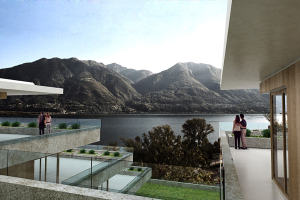 Residenza Lotus - Visualizzazione esterna con vista sul Gambarogno